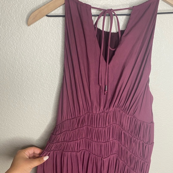 Moulinette Soeurs / Anthropologie / Plum Smocked Halter Midi Dress / Size 6 P - Picture 7 of 8